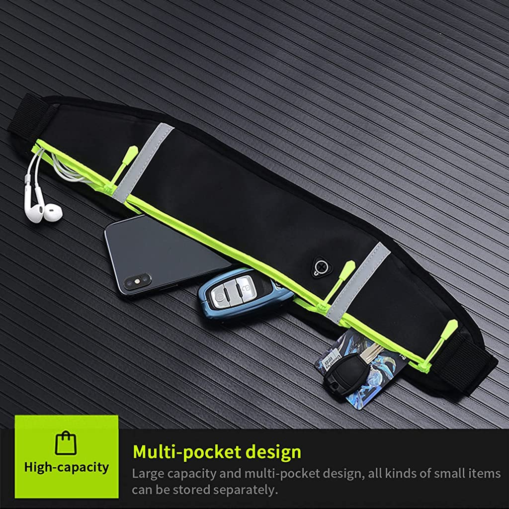 SANNIDHI Synaty Waist Bag for Men & Women, Stylish Slim Fanny Pack Casual Sling Shoulder Chest Pack with Adjustable Strap for Walking Cycling Running Hiking Hold Phones, Keys, Cards (Black) SANNIDHI Synaty Waist Bag for Men & Women, Stylish Slim Fanny Pack Casual Sling Shoulder Chest Pack with Adjustable Strap for Walking Cycling Running Hiking Hold Phones, Keys, Cards (Black)